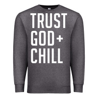 Charcoal Heather trust god and chill tee vintage pullover hoodie Premium Sweatshirt - linhVisuals