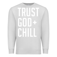 Dove Grey trust god and chill tee vintage pullover hoodie Premium Sweatshirt - linhVisuals