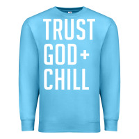 Ocean Blue trust god and chill tee vintage pullover hoodie Premium Sweatshirt - linhVisuals