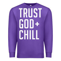 Purple trust god and chill tee vintage pullover hoodie Premium Sweatshirt - linhVisuals