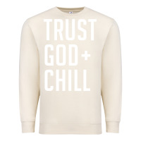 Sandshell trust god and chill tee vintage pullover hoodie Premium Sweatshirt - linhVisuals