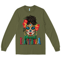 Army Green proud latina Long Sleeve Tee - BundleAndBundleShop