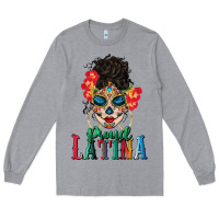 Heather Grey proud latina Long Sleeve Tee - BundleAndBundleShop