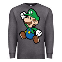 Charcoal Heather paper luigi Premium Sweatshirt - linhVisuals