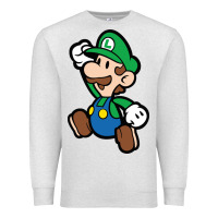 Oatmeal Heather paper luigi Premium Sweatshirt - linhVisuals