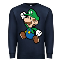 Navy paper luigi Premium Sweatshirt - linhVisuals