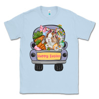 Dusty Blue Happy Easter bunny truck Easter Day Classic Tee - CowGirlArtShop