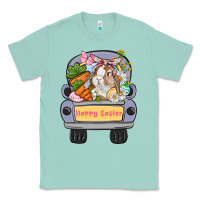 Seafoam Happy Easter bunny truck Easter Day Classic Tee - CowGirlArtShop
