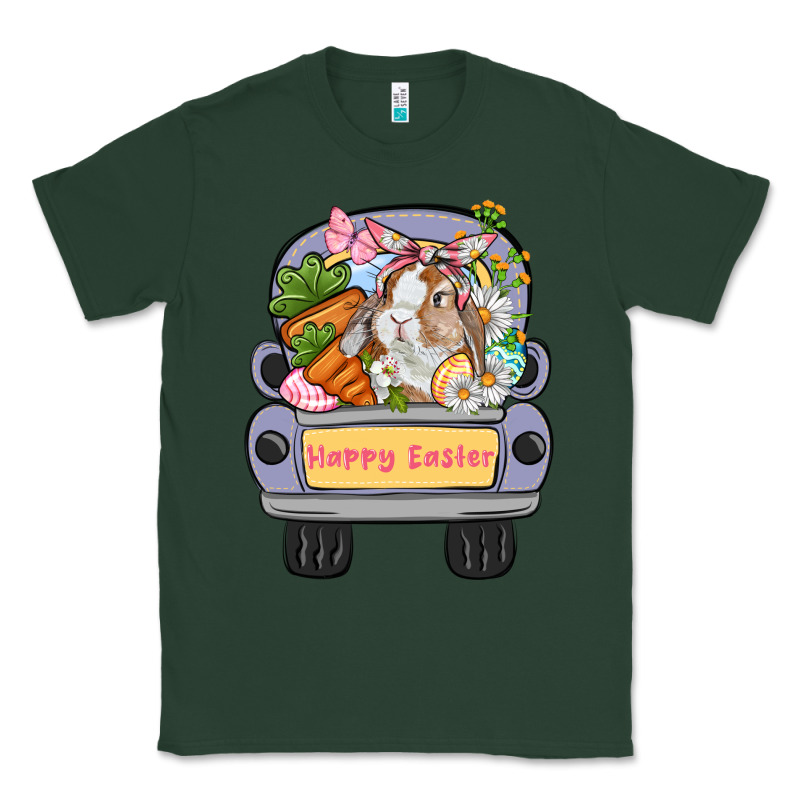 Happy Easter Bunny Truck Easter Day Classic Tee by CowGirlArtShop | Teevron