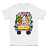 White Happy Easter bunny truck Easter Day Classic Tee - CowGirlArtShop