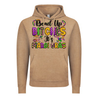 Vintage Coffee bead up bitches it s mardi gras Vintage Hoodie - LillyAllenDesigns