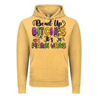 Vintage Mustard bead up bitches it s mardi gras Vintage Hoodie - LillyAllenDesigns