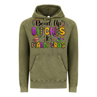 Vintage Olive bead up bitches it s mardi gras Vintage Hoodie - LillyAllenDesigns