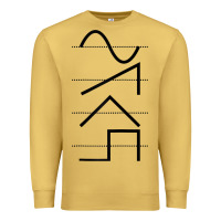 Antique Gold vintage analog synthesizer techno waveform   synth nerd raglan basebal Premium Sweatshirt - linhVisuals
