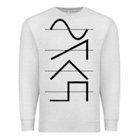 Oatmeal Heather vintage analog synthesizer techno waveform   synth nerd raglan basebal Premium Sweatshirt - linhVisuals
