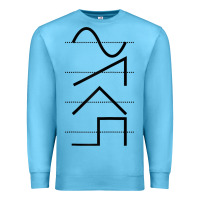 Ocean Blue vintage analog synthesizer techno waveform   synth nerd raglan basebal Premium Sweatshirt - linhVisuals