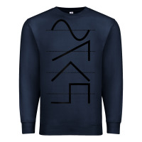 Navy vintage analog synthesizer techno waveform   synth nerd raglan basebal Premium Sweatshirt - linhVisuals