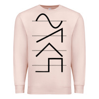Pale Pink vintage analog synthesizer techno waveform   synth nerd raglan basebal Premium Sweatshirt - linhVisuals