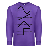 Purple vintage analog synthesizer techno waveform   synth nerd raglan basebal Premium Sweatshirt - linhVisuals