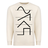 Sandshell vintage analog synthesizer techno waveform   synth nerd raglan basebal Premium Sweatshirt - linhVisuals