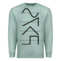 Seafoam vintage analog synthesizer techno waveform   synth nerd raglan basebal Premium Sweatshirt - linhVisuals