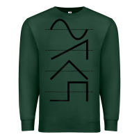 Sports Green vintage analog synthesizer techno waveform   synth nerd raglan basebal Premium Sweatshirt - linhVisuals