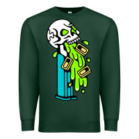 Sports Green skull pez Premium Sweatshirt - linhVisuals