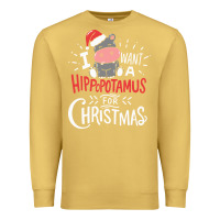 Antique Gold i want hippopotamus for christmas hippo xmas gift Premium Sweatshirt - linhVisuals