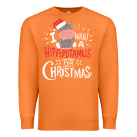Carrot i want hippopotamus for christmas hippo xmas gift Premium Sweatshirt - linhVisuals