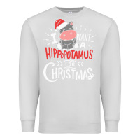 Dove Grey i want hippopotamus for christmas hippo xmas gift Premium Sweatshirt - linhVisuals