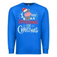 True Royal i want hippopotamus for christmas hippo xmas gift Premium Sweatshirt - linhVisuals