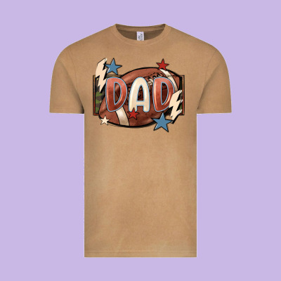 Football Dad Vintage Tee Designed By Fadigitalartstudio