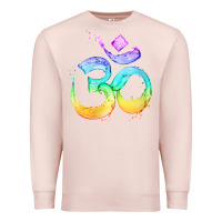 Pale Pink womens om symbol   psy trance goa yoga meditation buddhism buddhist v Premium Sweatshirt - linhVisuals