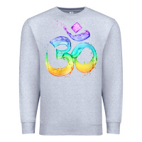 Heather Grey womens om symbol   psy trance goa yoga meditation buddhism buddhist v Premium Sweatshirt - linhVisuals