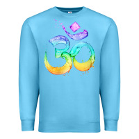 Ocean Blue womens om symbol   psy trance goa yoga meditation buddhism buddhist v Premium Sweatshirt - linhVisuals