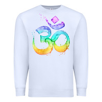 White womens om symbol   psy trance goa yoga meditation buddhism buddhist v Premium Sweatshirt - linhVisuals