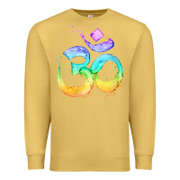 Antique Gold womens om symbol   psy trance goa yoga meditation buddhism buddhist v Premium Sweatshirt - linhVisuals