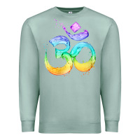 Seafoam womens om symbol   psy trance goa yoga meditation buddhism buddhist v Premium Sweatshirt - linhVisuals