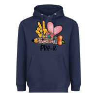 Navy peace love pre k Heavyweight Hoodie - JahusDesignShop