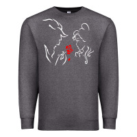 Charcoal Heather beauty the beast love Premium Sweatshirt - linhVisuals