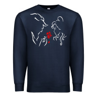 Navy beauty the beast love Premium Sweatshirt - linhVisuals