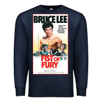 Navy fist of fury by bruce Premium Sweatshirt - linhVisuals
