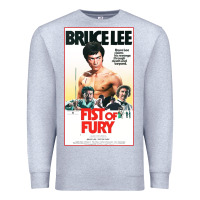 Heather Grey fist of fury by bruce Premium Sweatshirt - linhVisuals