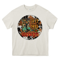 Cream Christmas Cowboy Boots Heavy Core Tee - RanaPortraitStore