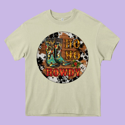 Christmas Cowboy Boots Heavy Core Tee Designed By Ranaportraitstore