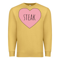 Antique Gold i heart steak Premium Sweatshirt - linhVisuals