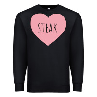 Black i heart steak Premium Sweatshirt - linhVisuals