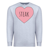 Heather Grey i heart steak Premium Sweatshirt - linhVisuals