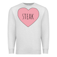Oatmeal Heather i heart steak Premium Sweatshirt - linhVisuals