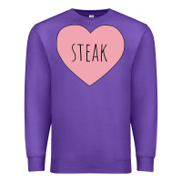 Purple i heart steak Premium Sweatshirt - linhVisuals